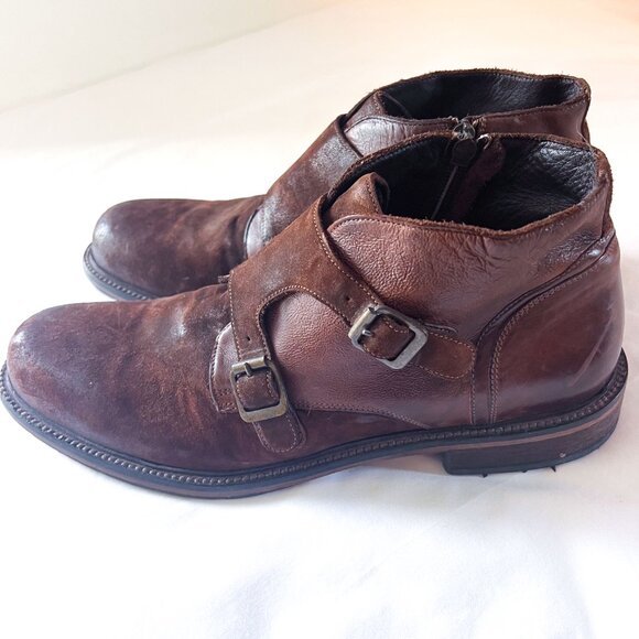 Johnston & Murphy Lofting Double-Buckle Monk Strap Chukka Ankle Boot 11 - Picture 9 of 13